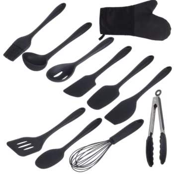 Kit de Utensílios de Silicone Weck 11 Peças - Preto