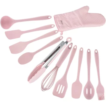 Kit de Utensílios de Silicone Weck 11 Peças - Rosa