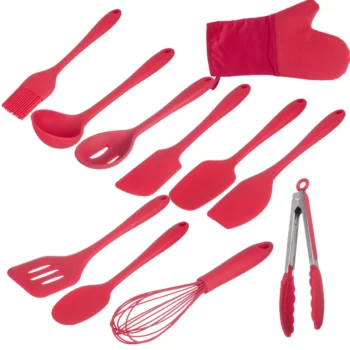 Kit de Utensílios de Silicone Weck 11 Peças - Vermelho